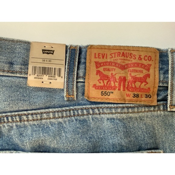Levi's Mens 550 Jeans Straight Relaxed Fit Blue Denim Casual Classic 38 X 30 - Picture 14 of 15
